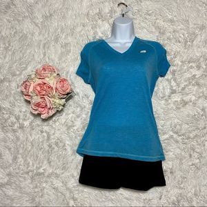 Marika Tek women’s Activewear Workout Dry-Wik Tee blue Shirt, size S
